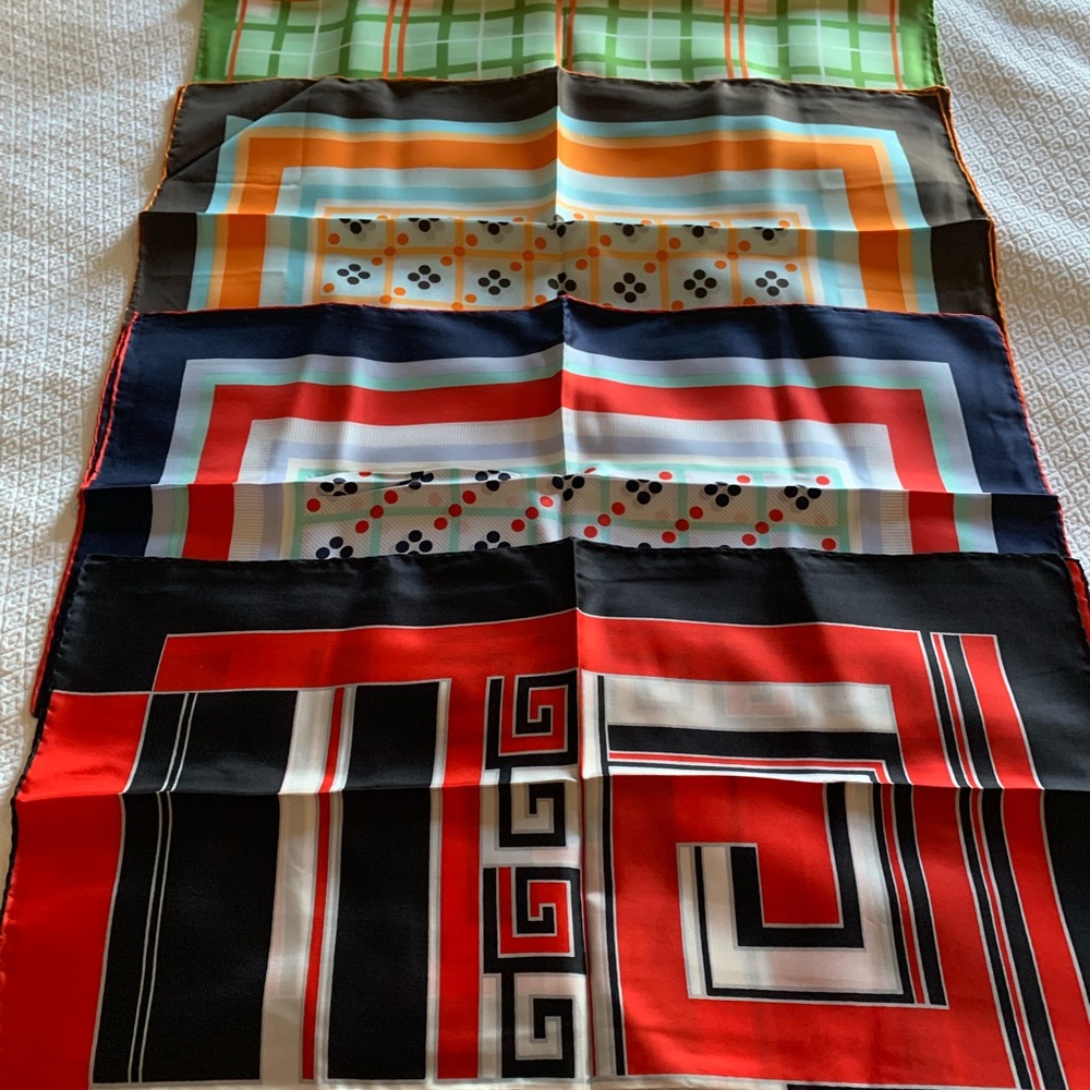 Brand New Italian Silk Scarves - lot of 4